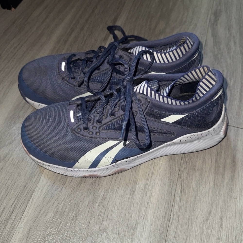 Reebok Womens HIIT TR Blue Running Shoes Sneakers Size 8.5 steel toe